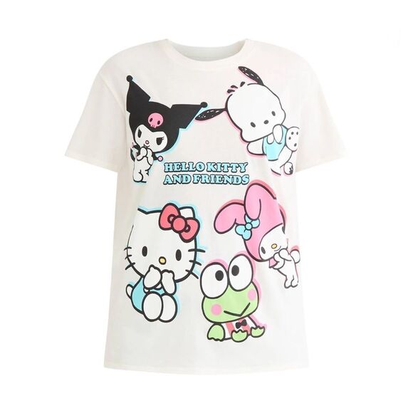 Women’s Hello Soft Kitty & Friends Graphic Short Sleeve T-Shirt Size XXL - Picture 4 of 7